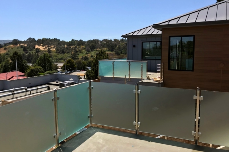 Frosted Glass Deck Railing